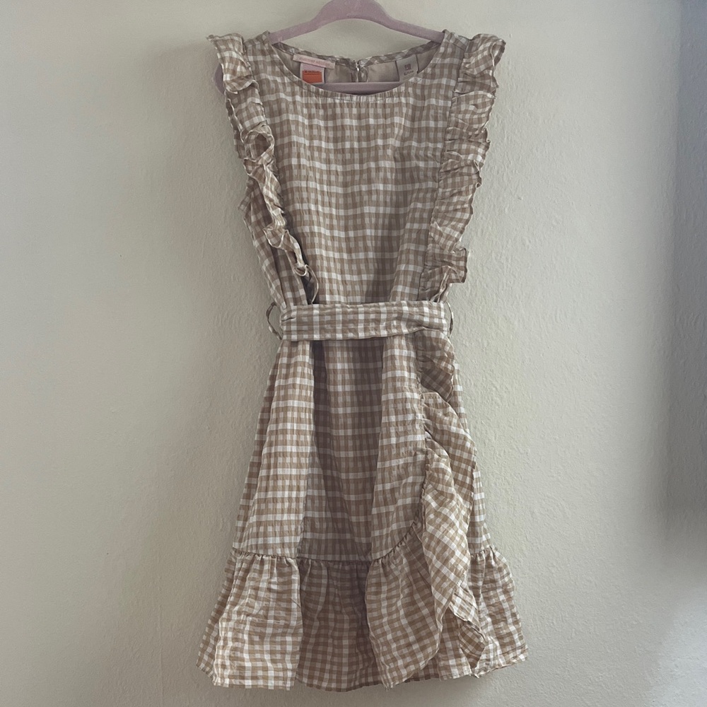 Scotch & Soda Kids Dress in Beige Checkered Pattern